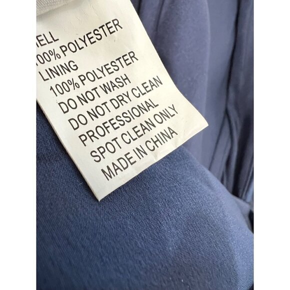 New LA FEMME Size 2 PROM Long Dress 28607 Navy *Stain* - Picture 13 of 16